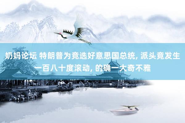 奶妈论坛 特朗普为竞选好意思国总统, 派头竟发生一百八十度滚动, 的确一大奇不雅