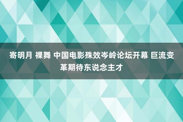 寄明月 裸舞 中国电影殊效岑岭论坛开幕 巨流变革期待东说念主才