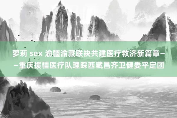 萝莉 sex 渝疆渝藏联袂共建医疗救济新篇章——重庆援疆医疗队理睬西藏昌齐卫健委平定团