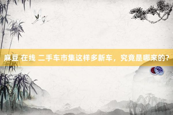 麻豆 在线 二手车市集这样多新车，究竟是哪来的？