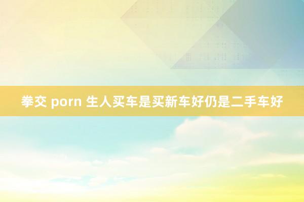 拳交 porn 生人买车是买新车好仍是二手车好
