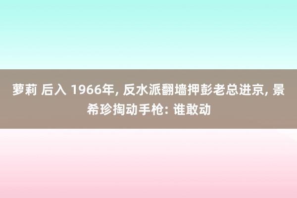萝莉 后入 1966年, 反水派翻墙押彭老总进京, 景希珍掏动手枪: 谁敢动