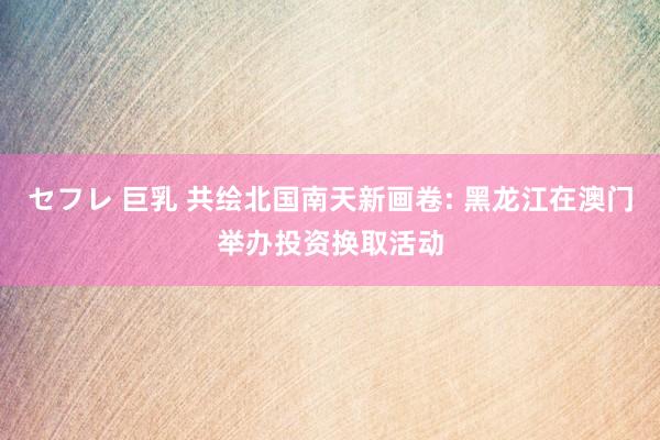 セフレ 巨乳 共绘北国南天新画卷: 黑龙江在澳门举办投资换取活动