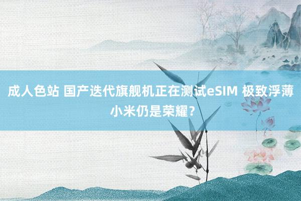 成人色站 国产迭代旗舰机正在测试eSIM 极致浮薄 小米仍是荣耀？